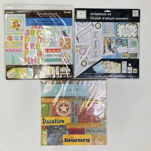 Scrapbook Page Kits Vacation Travel Touring Voyage Exploration Lot of 3 Crafting